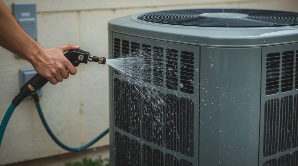 can i clean my ac unit with a hose