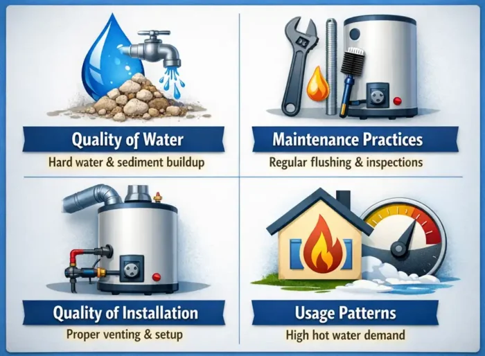 Factors that affect gas water heater lifespan