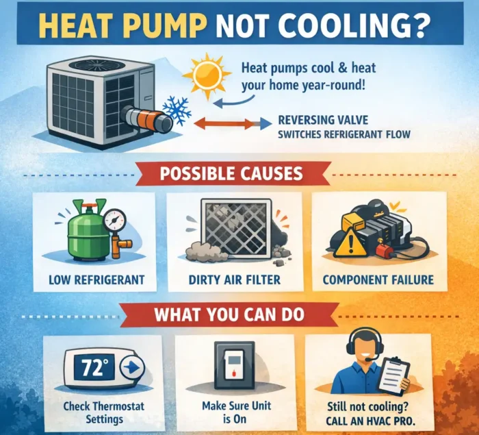 Heat pump now no longer cooling